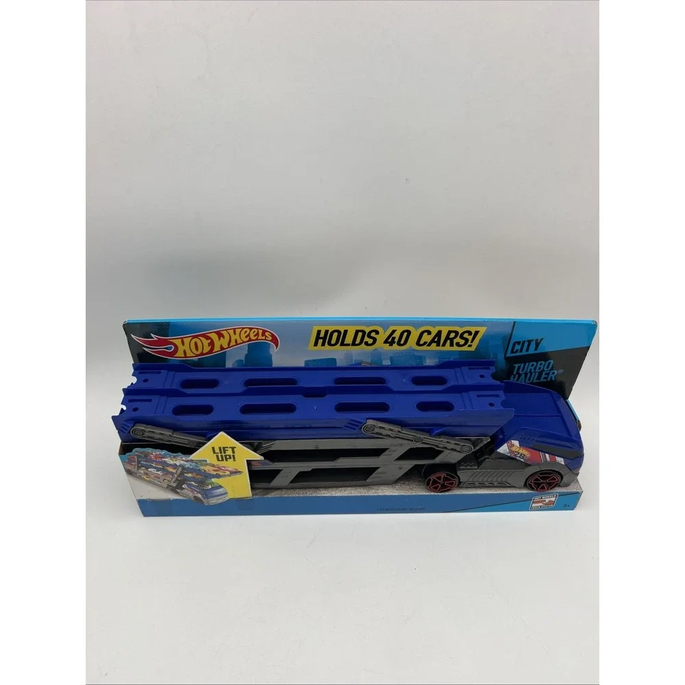 Hot Wheels City Turbo Hauler Truck Pull Up To Expand Holds Up To 40 Cars Ages 3+